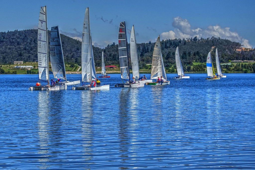 WSC Wallerawang Sailing Club on Lake Wallace in Autumn