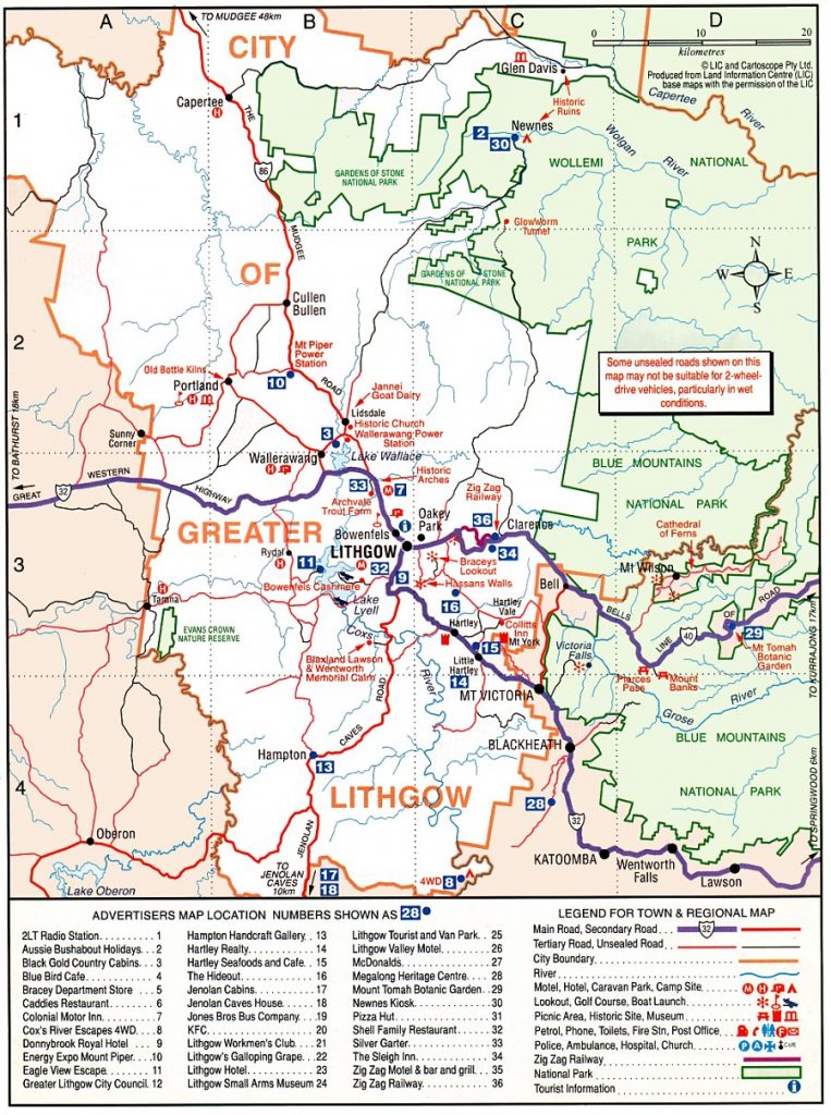 Lithgow Area Map
