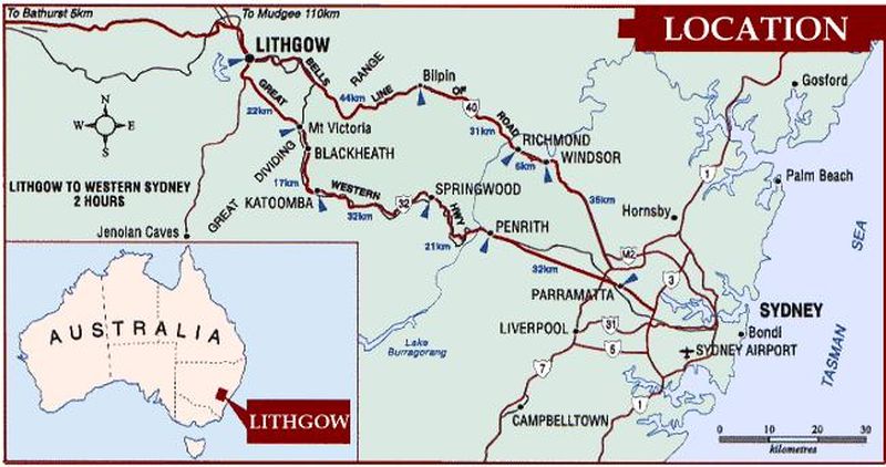 Lithgow's Location